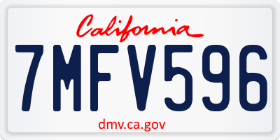 CA license plate 7MFV596