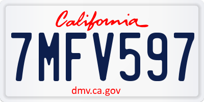 CA license plate 7MFV597