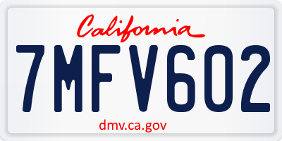 CA license plate 7MFV602