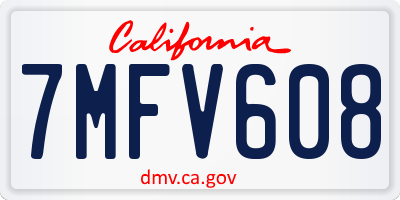 CA license plate 7MFV608