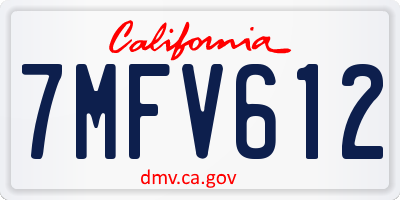 CA license plate 7MFV612