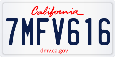 CA license plate 7MFV616