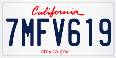 CA license plate 7MFV619