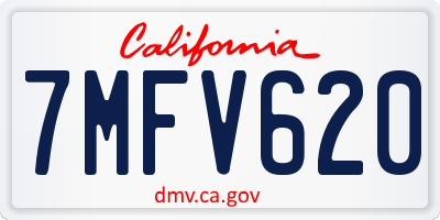 CA license plate 7MFV620