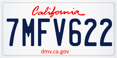 CA license plate 7MFV622