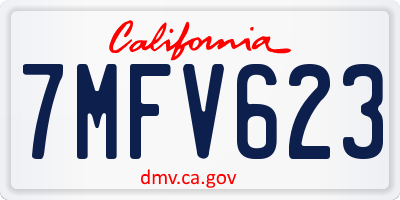 CA license plate 7MFV623
