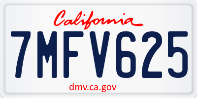 CA license plate 7MFV625