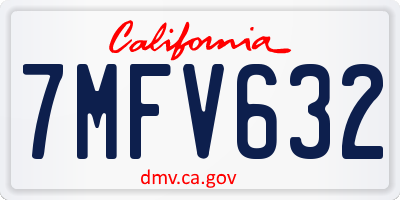 CA license plate 7MFV632