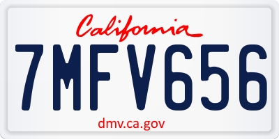 CA license plate 7MFV656