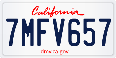 CA license plate 7MFV657