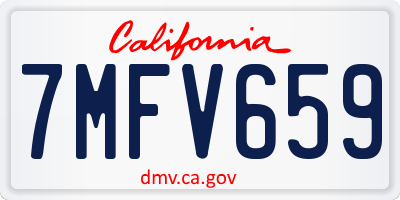 CA license plate 7MFV659