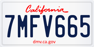 CA license plate 7MFV665