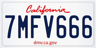 CA license plate 7MFV666