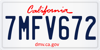 CA license plate 7MFV672