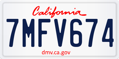 CA license plate 7MFV674