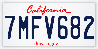 CA license plate 7MFV682
