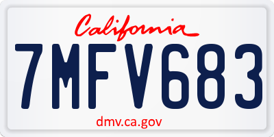 CA license plate 7MFV683
