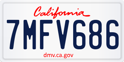 CA license plate 7MFV686