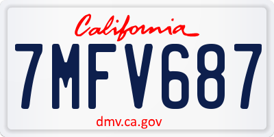 CA license plate 7MFV687