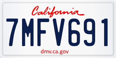 CA license plate 7MFV691
