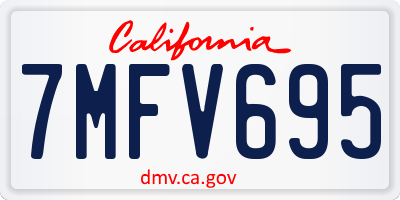 CA license plate 7MFV695