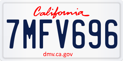 CA license plate 7MFV696