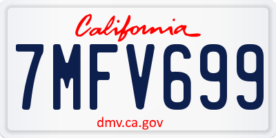 CA license plate 7MFV699