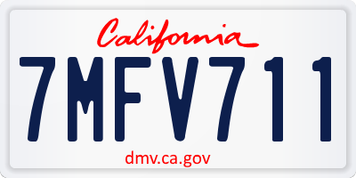 CA license plate 7MFV711