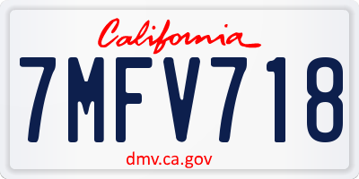 CA license plate 7MFV718