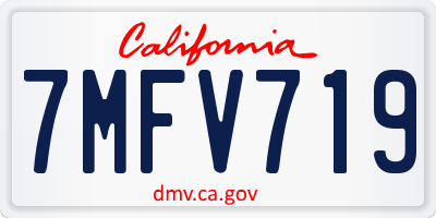 CA license plate 7MFV719