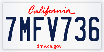 CA license plate 7MFV736