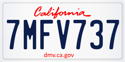 CA license plate 7MFV737
