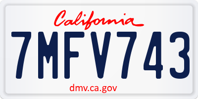 CA license plate 7MFV743