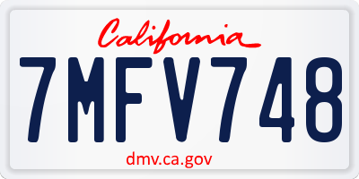 CA license plate 7MFV748