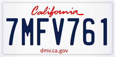 CA license plate 7MFV761