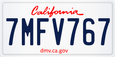 CA license plate 7MFV767