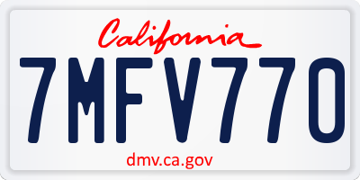 CA license plate 7MFV770