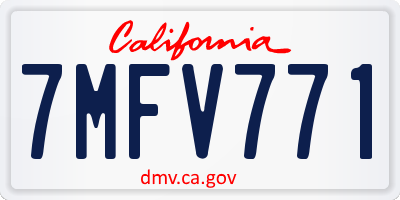 CA license plate 7MFV771