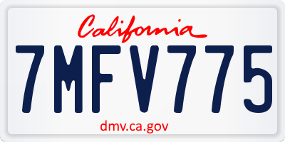 CA license plate 7MFV775