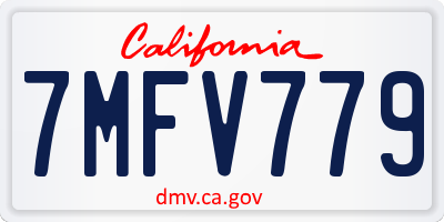 CA license plate 7MFV779