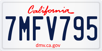 CA license plate 7MFV795