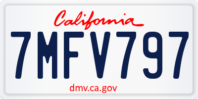 CA license plate 7MFV797