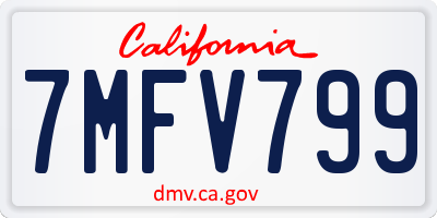 CA license plate 7MFV799