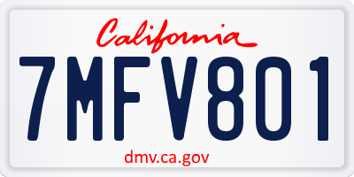 CA license plate 7MFV801