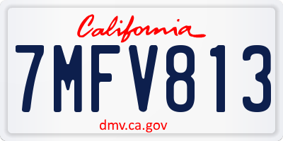 CA license plate 7MFV813