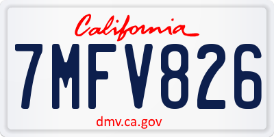 CA license plate 7MFV826