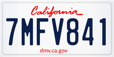 CA license plate 7MFV841