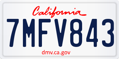 CA license plate 7MFV843