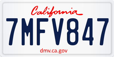 CA license plate 7MFV847