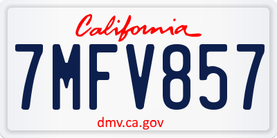 CA license plate 7MFV857